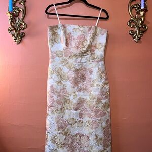 Ann Taylor Floral Print Strapless Dress